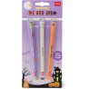 Legami - Set di 3 Penne Gel Cancellabili Halloween (Nero, Verde, Arancione)  Termosensibile, Diametro 0,7 mm